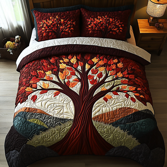 Autumn Tree 3-Piece Quilted Bedding Set NCU0DK9668