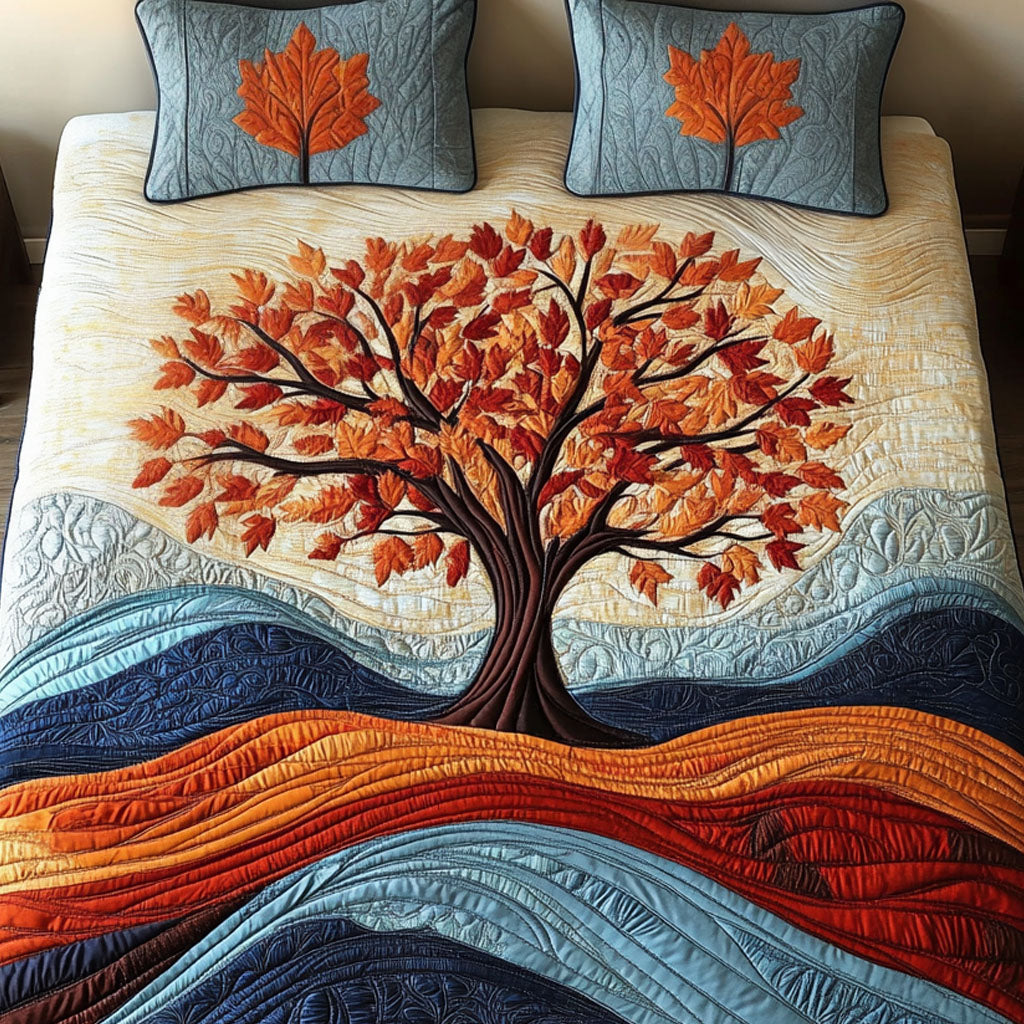 Autumn Tree 3-Piece Quilted Bedding Set NCU0NT4441 – Vantique
