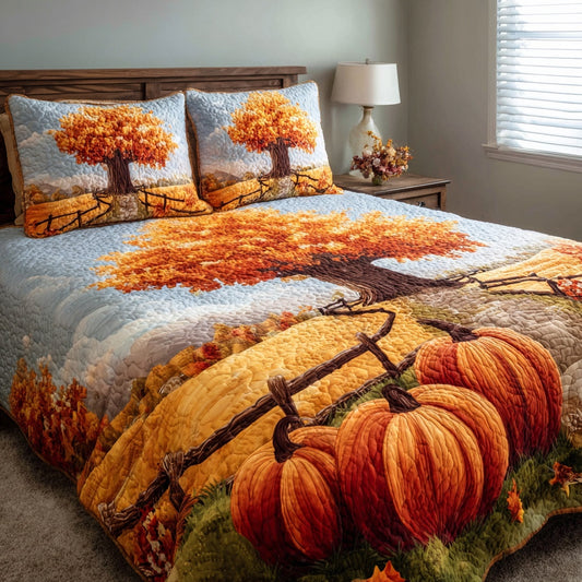 Autumn Tree 3-Piece Quilted Bedding Set NCU0VL3726