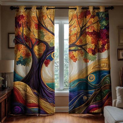 Autumn Tree of Life Quilted Curtains NCU0HH1057