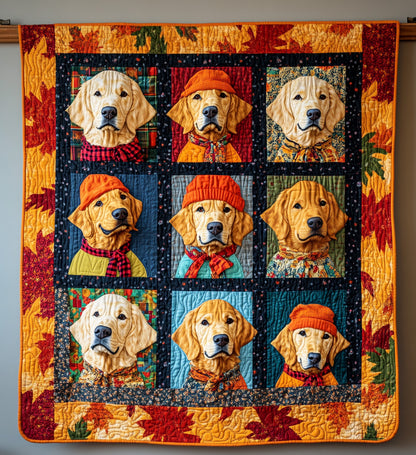 Autumn Vibes & Retriever Love Quilted Blanket NCU0PT349