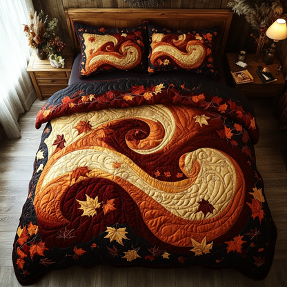 Autumn Wave 3-Piece Quilted Bedding Set NCU0DK9452