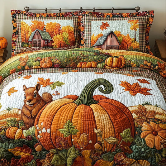 Autumn Whimsy 3-Piece Quilted Bedding Set NCU0PT8262