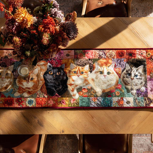 Autumn Whiskers Quilted Table Runner NCU0NT9189