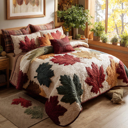 Autumn Whisper 3-Piece Quilted Bedding Set NCU0VL3640