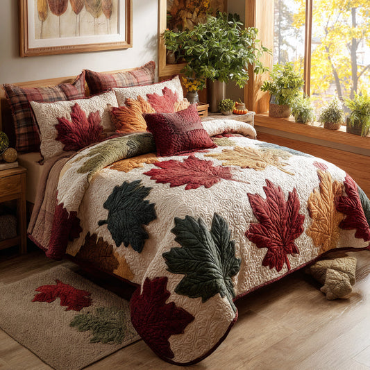 Autumn Whisper 3-Piece Quilted Bedding Set NCU0VL3640