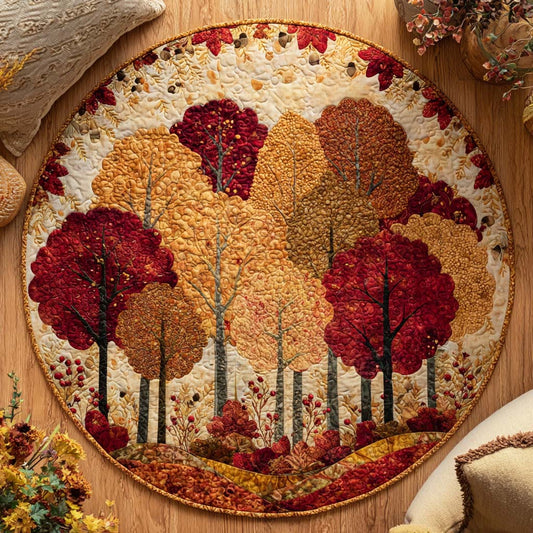 Autumn Whisper Quilted Round Mat NCU0TD063