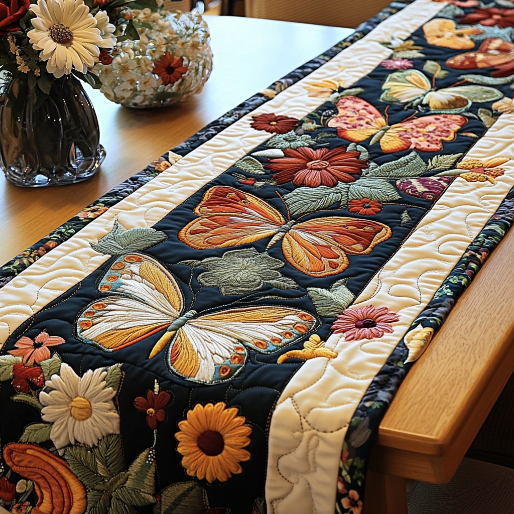 Autumn Wings Quilted Table Runner NCU0VL1122