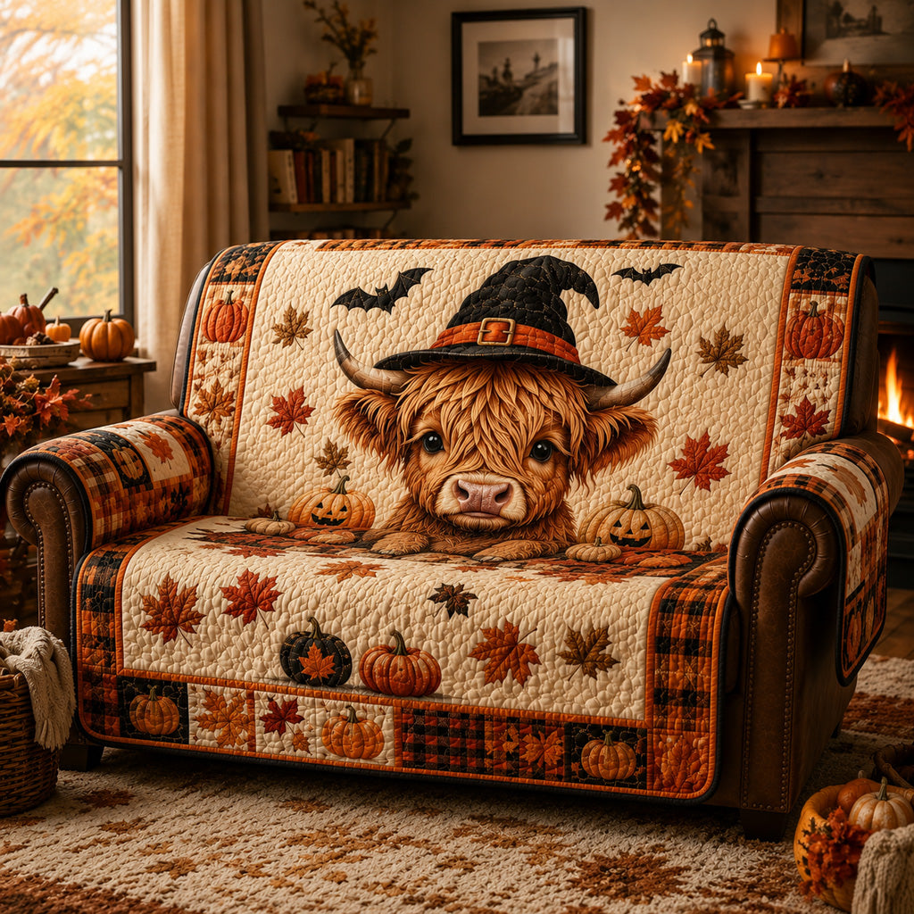 Autumn Witch Highland Calf Quilted Sofa Cover NCU0HH2089