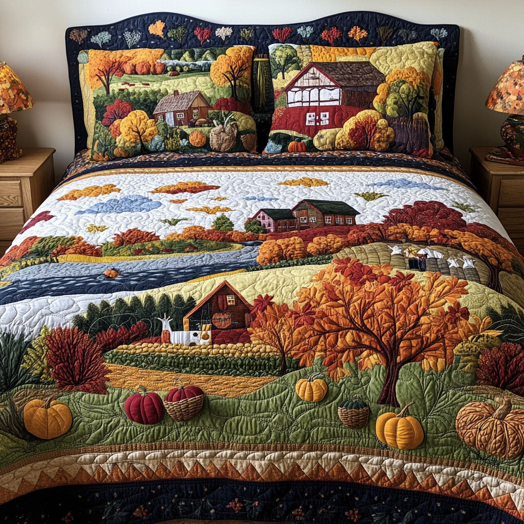 Autumn Wonders 3-Piece Quilted Bedding Set NCU0PT7778