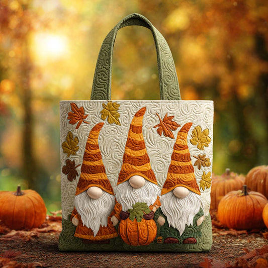 Autumn Woodland Gnome Quilted Tote Bag NCU0TD145