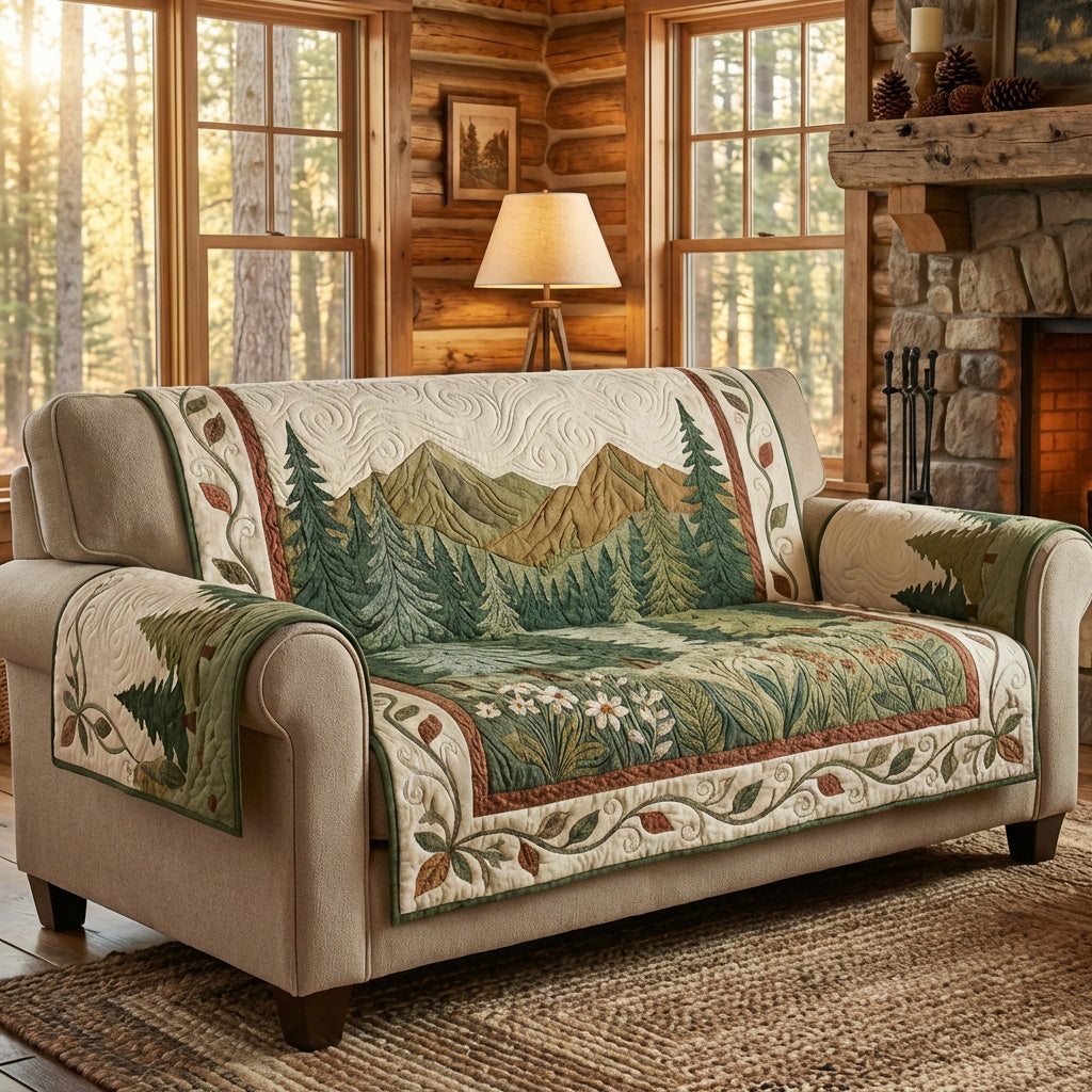 Autumn Woodland Quilted Sofa Cover NCU0TV1588