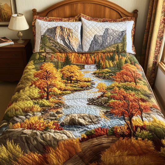 Autumn in Yosemite 3-Piece Quilted Bedding Set NCU0PT6282