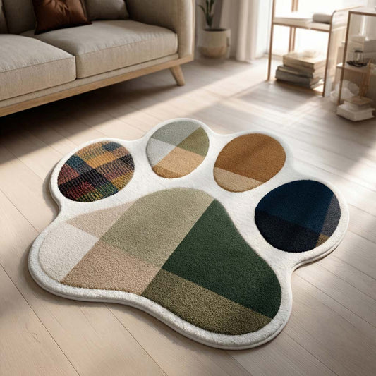 Autumnal Earth Paw Custom Shape Area Rug NCU0HH1957