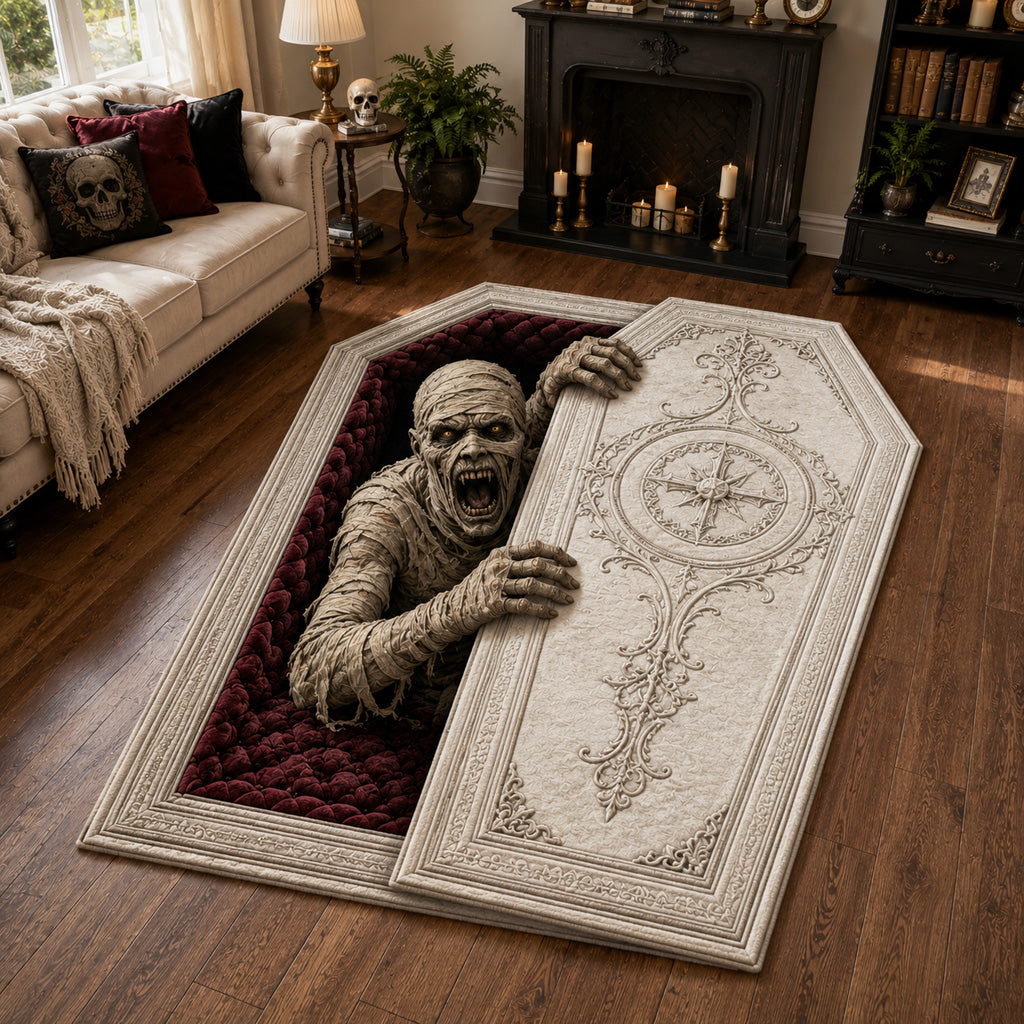 Awakened Mummy Coffin Custom Shape Area Rug NCU0HH2128