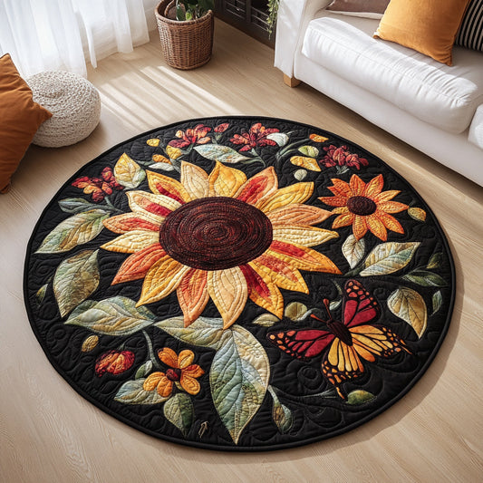 Awe-inspiring Flowers Quilted Round Mat NCU0HH044