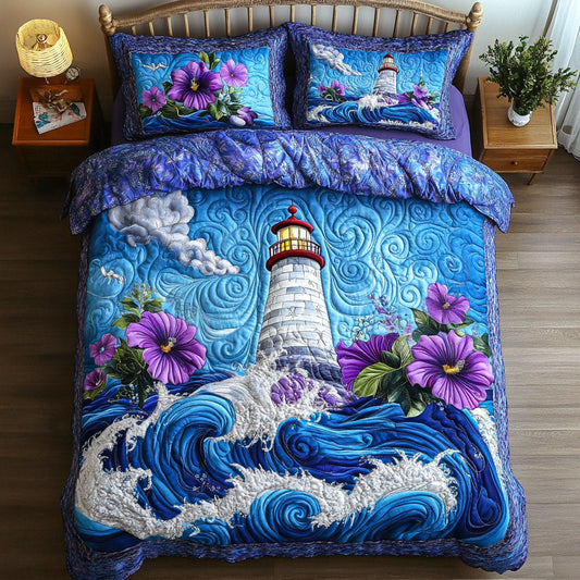 Azure Beacon 3-Piece Quilted Bedding Set NCU0NT7233
