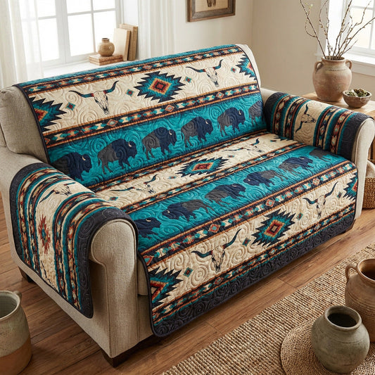Azure Canyon Quilted Sofa Cover NCU0TV1611