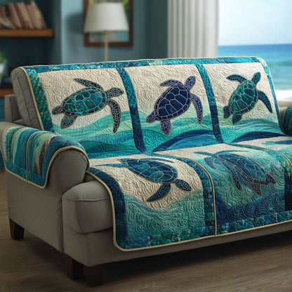 Azure Current Quilted Sofa Cover NCU0TV732