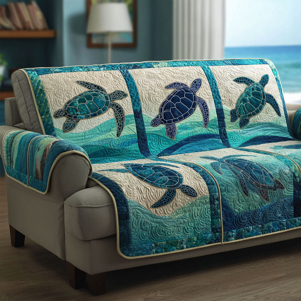 Azure Current Quilted Sofa Cover NCU0TV732