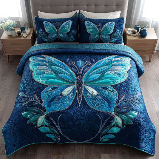 Azure Dreamwing 3-Piece Quilted Bedding Set NCU0TV177