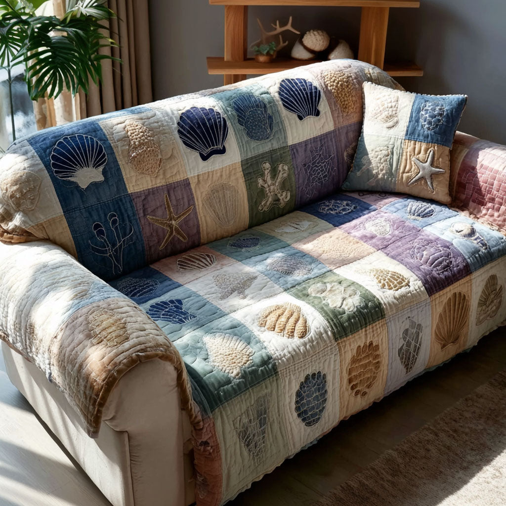 Azure Drift Quilted Sofa Cover NCU0PT11135