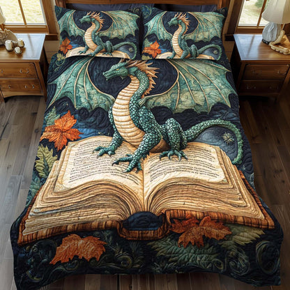Azure Flame 3-Piece Quilted Bedding Set NCU0NT909