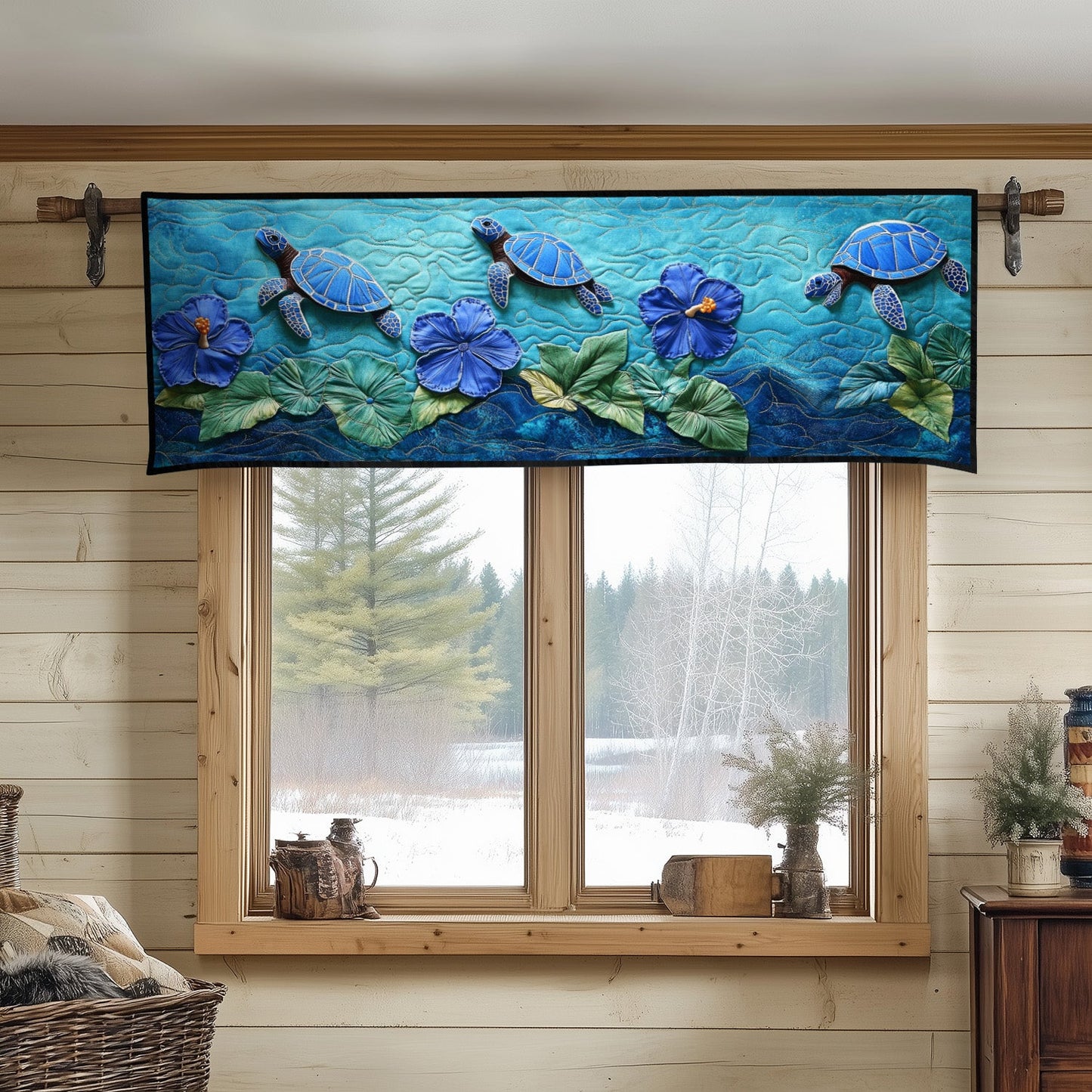 Azure Flow Quilted Valance NCU0NT4481