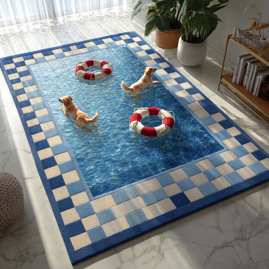 Azure Golden Retriever Area Rug NCU0HH1926