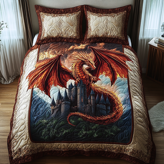 Azure Inferno 3-Piece Quilted Bedding Set NCU0DV3818
