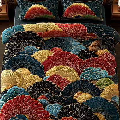 Azure Layers 3-Piece Quilted Bedding Set NCU0NT7113