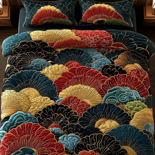 Azure Layers 3-Piece Quilted Bedding Set NCU0NT7113