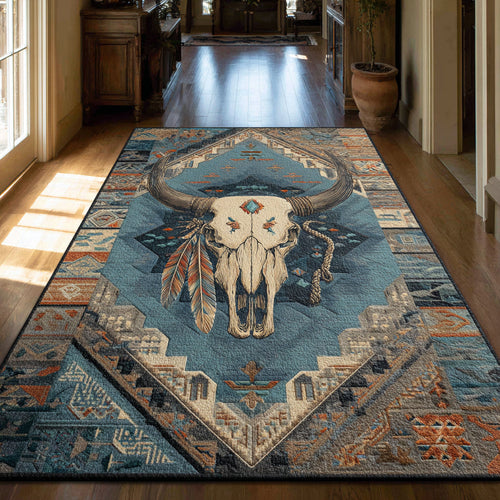 Azure Longhorn Spirit Area Rug NCU0HH1547