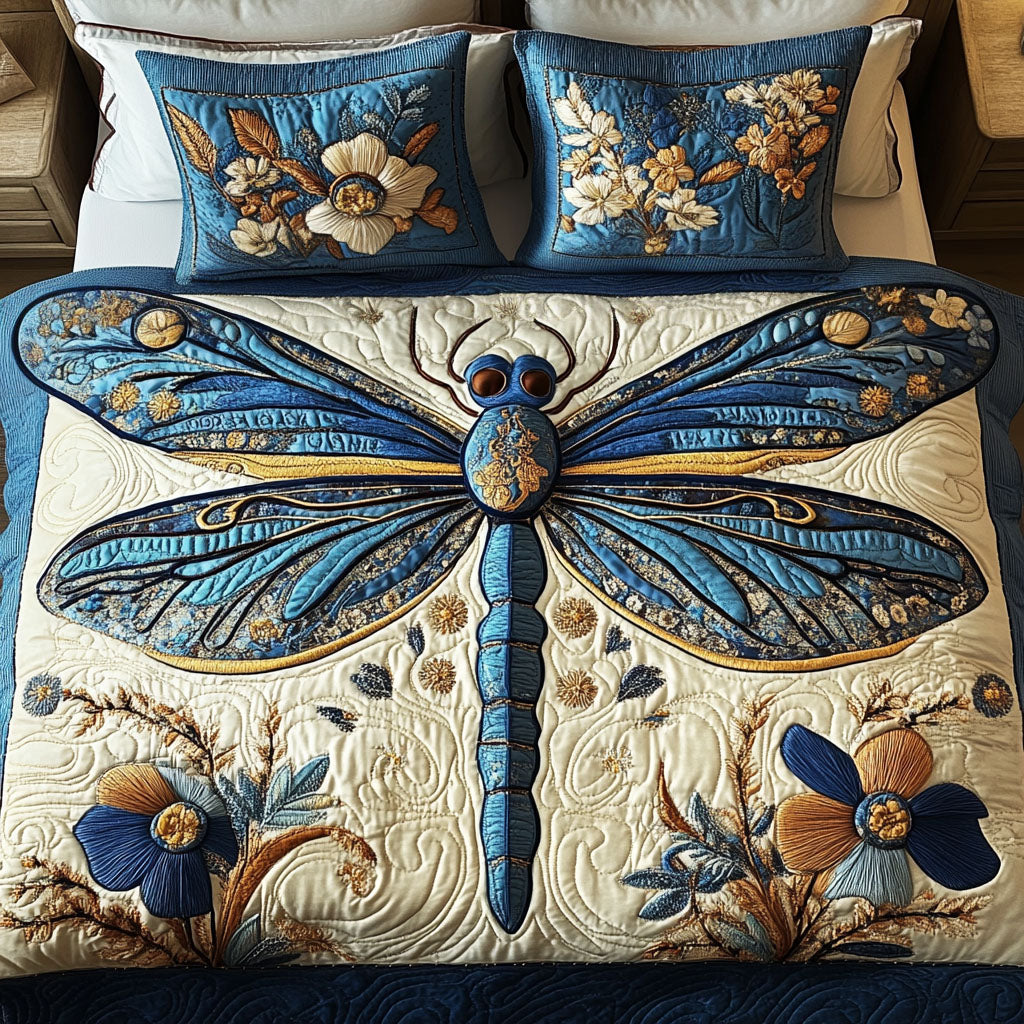 Azure Majesty 3-Piece Quilted Bedding Set NCU0NT4572