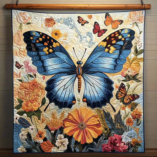 Azure Monarch Bliss Quilted Blanket NCU0VL1215