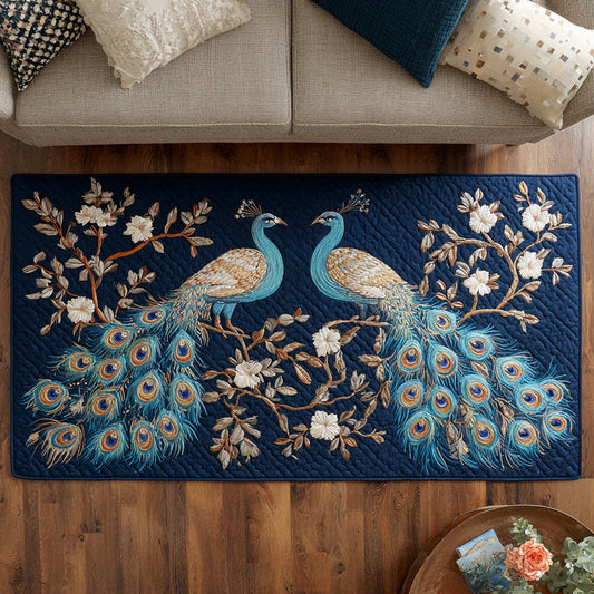 Azure Peacock Pair Area Rug NCU0HH794