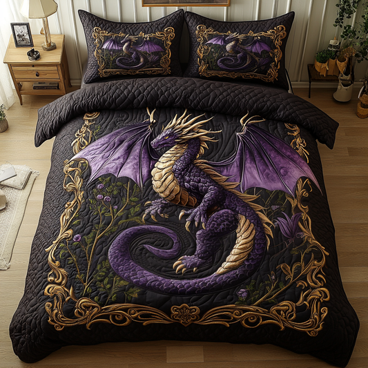 Azure Scales 3-Piece Quilted Bedding Set NCU0DV3662