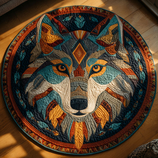Azure Spirit Quilted Round Mat NCU0TV068