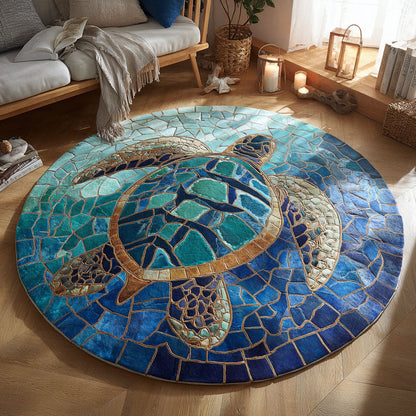 Azure Voyage Round Carpet NCU0TV819