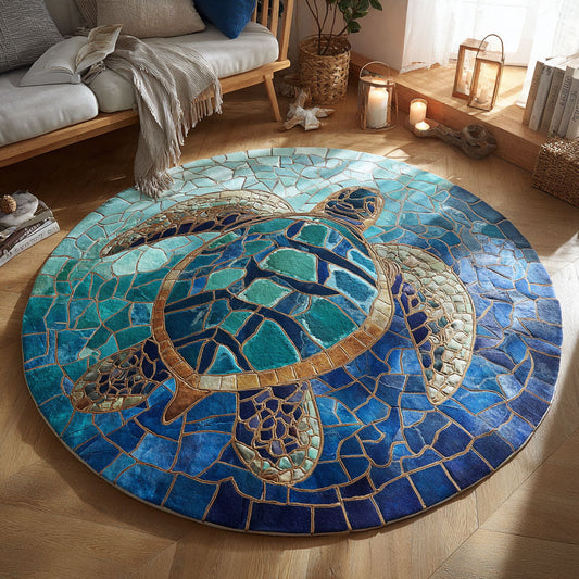 Azure Voyage Round Carpet NCU0TV819