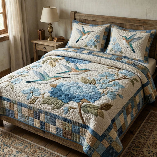 Azure Wings 3-Piece Quilted Bedding Set NCU0NT12548