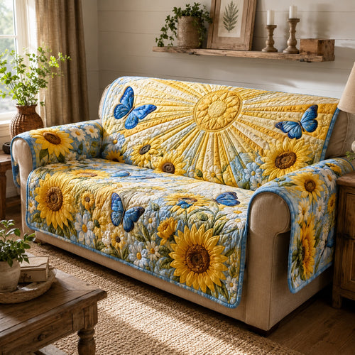 Azure Wings Shine Quilted Sofa Cover NCU0VL3880