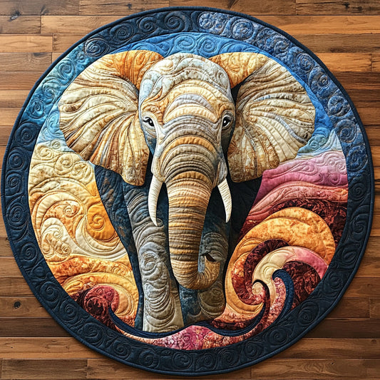Baby Elephant Trail Quilted Round Mat NCU0DV6683