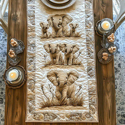Baby Elephant Trail Quilted Table Runner NCU0DV6454