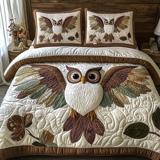 Baby Owl 3-Piece Quilted Bedding Set NCU0DV6138