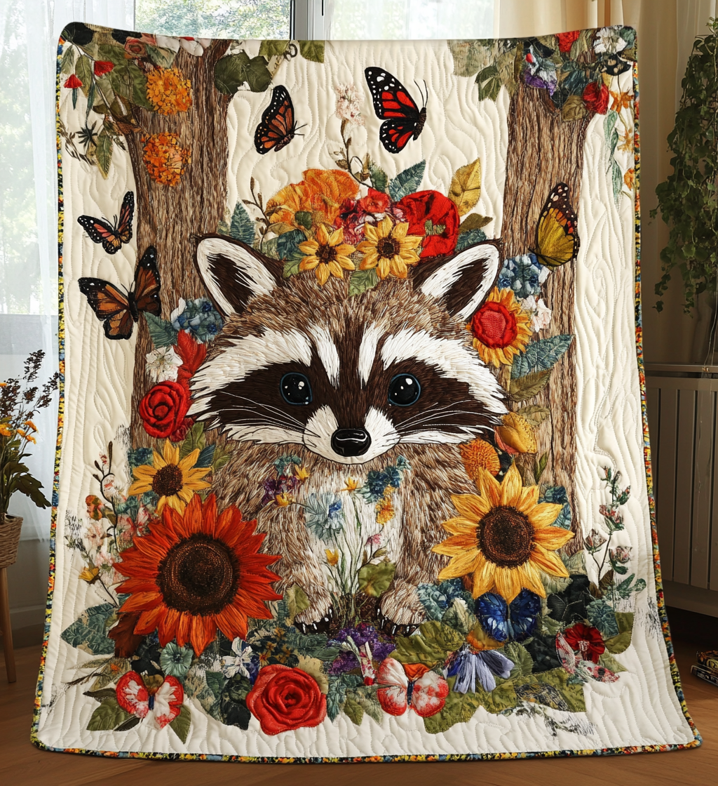 Baby Raccoon Quilted Blanket NCU0DV548