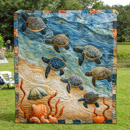 Baby Turtle Voyage Quilted Blanket NCU0TH1167