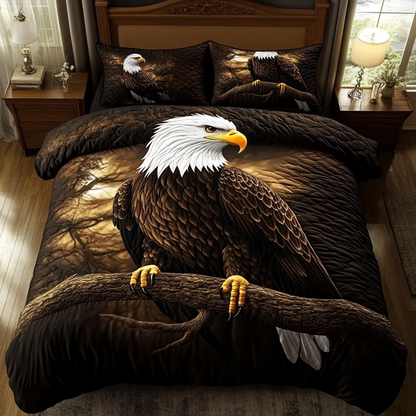 Bald Eagle Horizon 3-Piece Quilted Bedding Set NCU0DK7587