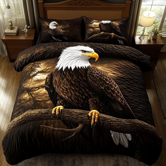 Bald Eagle Horizon 3-Piece Quilted Bedding Set NCU0DK7587
