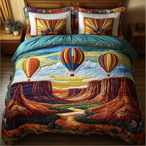 Balloon Adventure 3-Piece Quilted Bedding Set NCU0DK7119